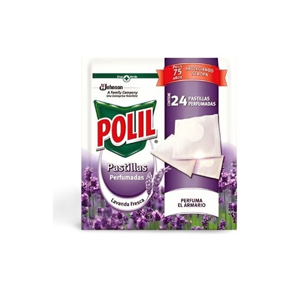 Polil pastillas antipolillas perfume lavanda bolsa 24 unidades