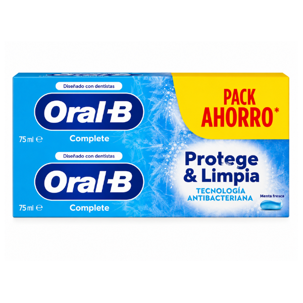 Pasta Dental Oral-B Complete Antibacteriana 2 x 75 ml