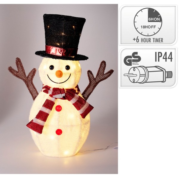 Muñeco de Nieve LED Navidad Basics Exterior 67 cm