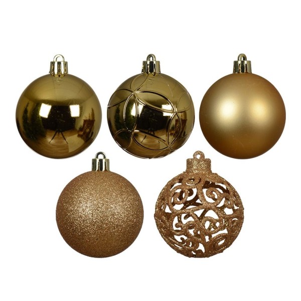 Bolas de Navidad Doradas Decoris 6 cm Pack 35 Uds.