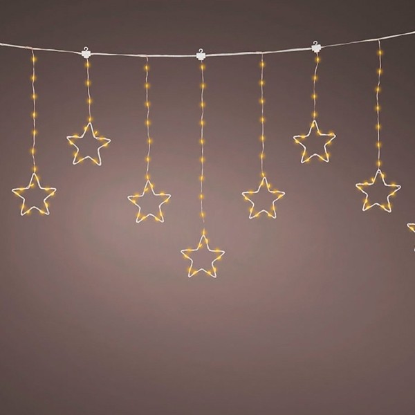 Cortina LED Estrellas Blanco Cálido Lumineo 1,2 m