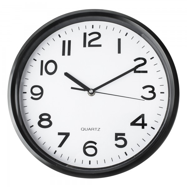 Kuken Reloj cocina negro / blanco redondo colgar pared 30cm