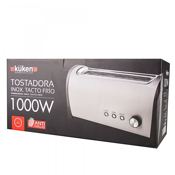 Kuken Tostadora pan eléctrica ranura grande 1000W inoxidable