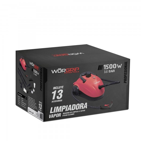 Worgrip máquina vaporeta Limpiadora a vapor 1500w 4 bar Worgrip máquina vaporeta Limpiadora a vapor 1500w 4 bar